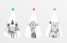 Load image into Gallery viewer, Animal Theme Party Hats (sets of 25)
